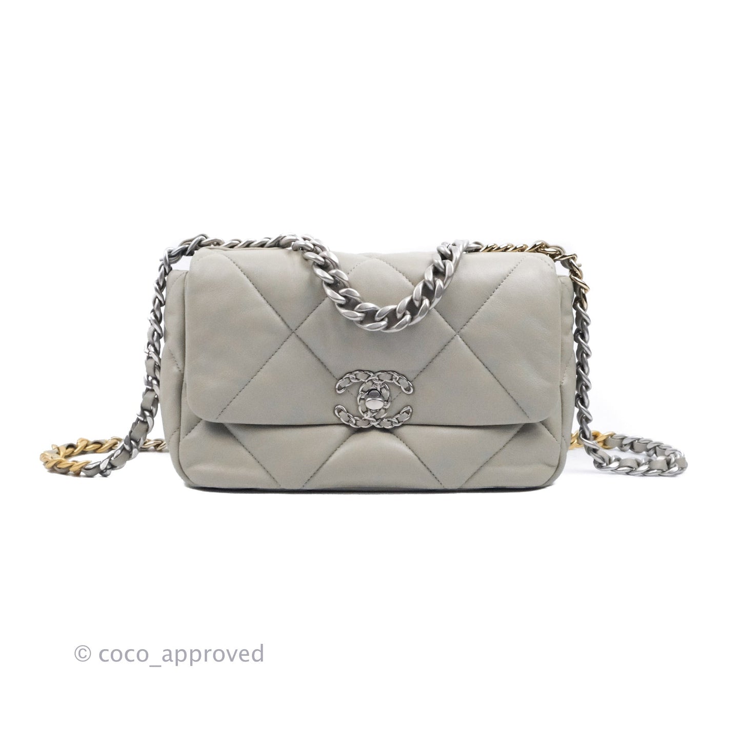 Chanel 19 Small Grey Mixed Hardware 22C