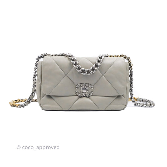 Chanel 19 Small Grey Mixed Hardware 22C
