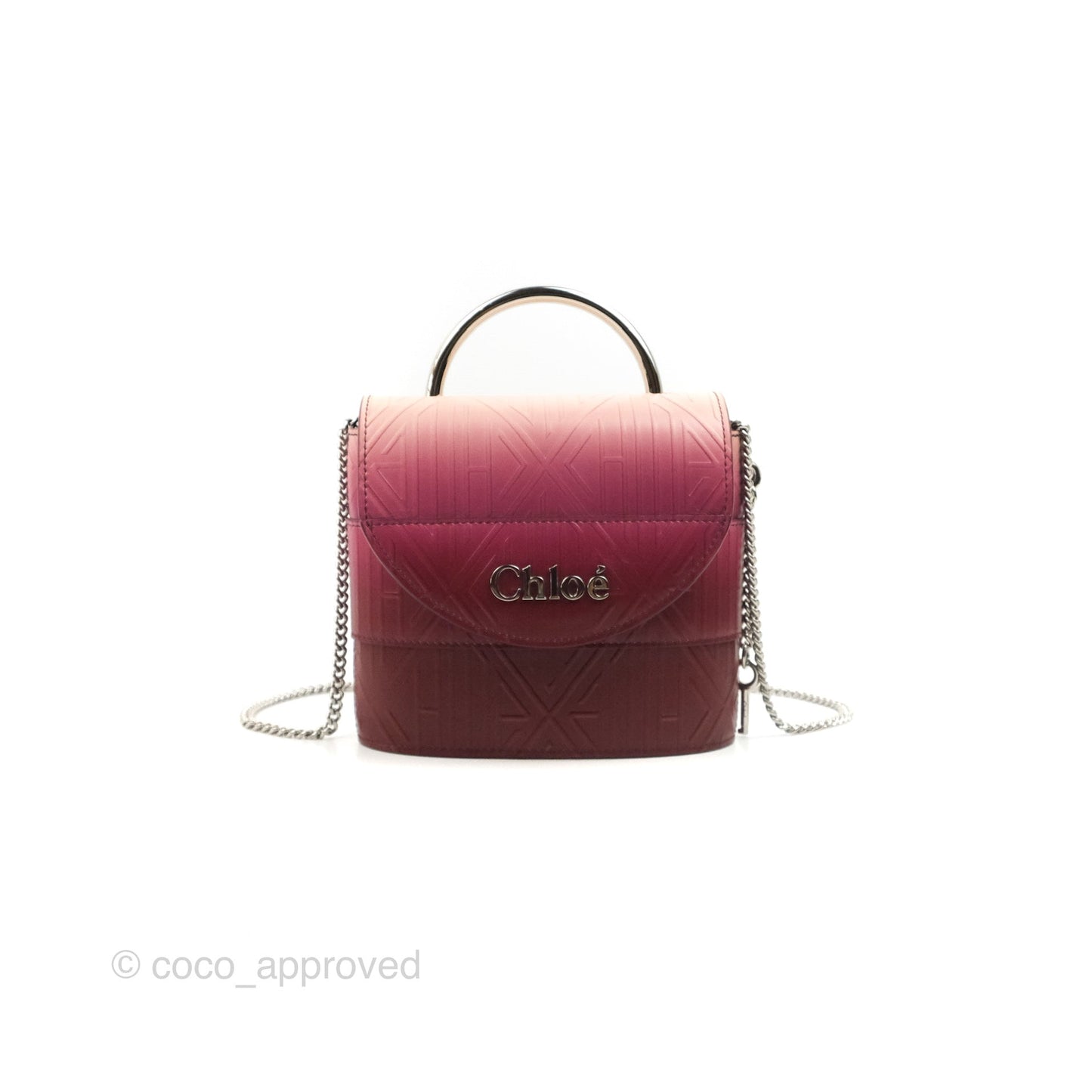 Chloé Small Aby Lock Chain Bag Brown/Purple Embossed Calfskin