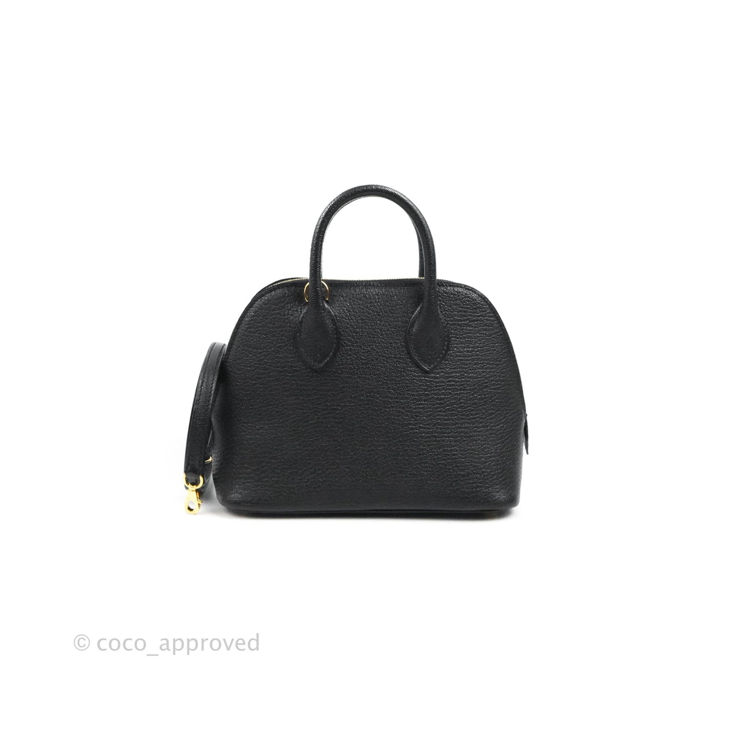 Hermès Bolide Mini 1923 Chevre Mysore Black Gold Hardware