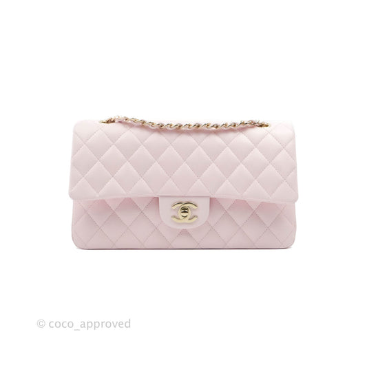 Chanel Classic M/L Medium Flap Quilted Pink Caviar Gold Hardware 22P
