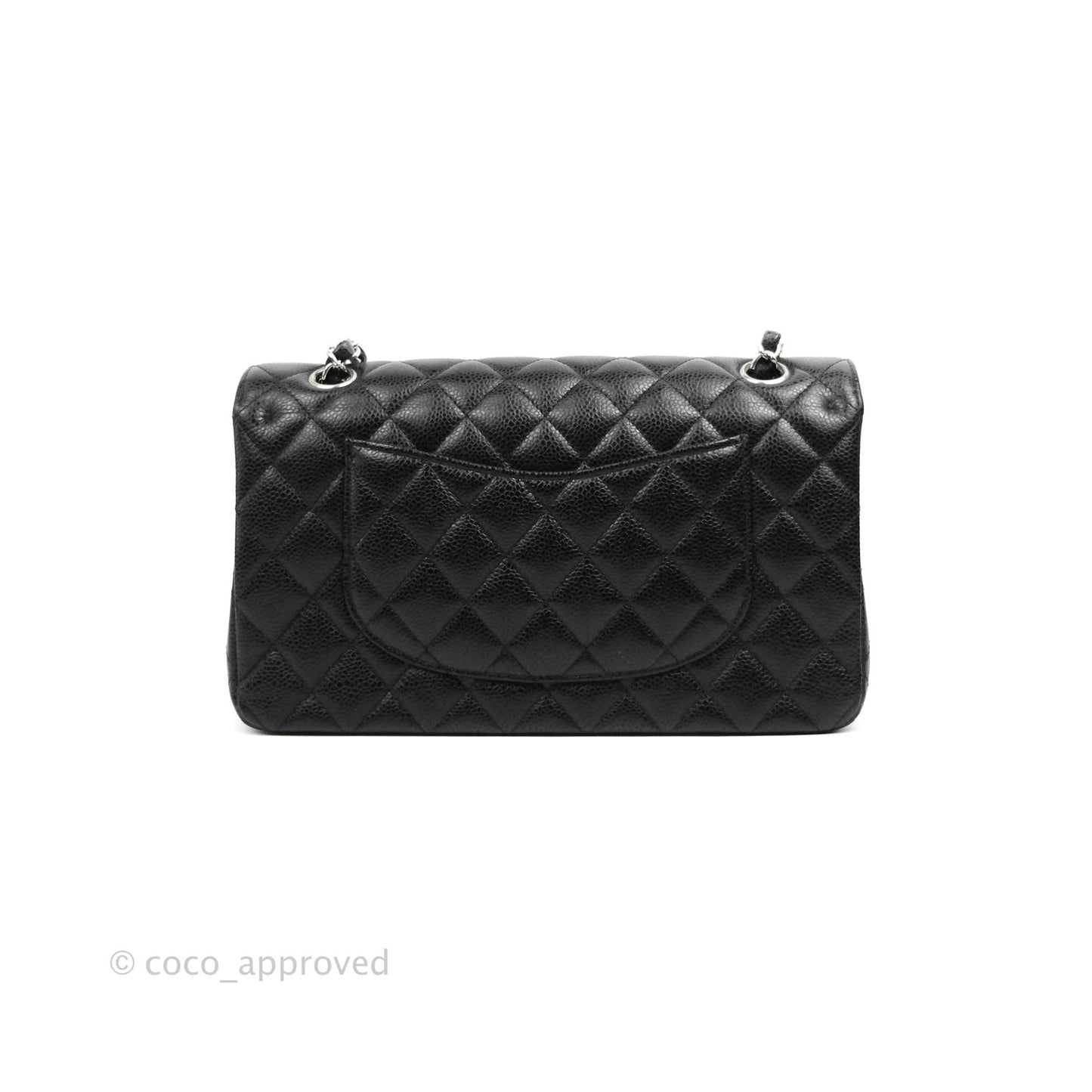Chanel Classic Double Flap M/L Black Caviar Silver Hardware