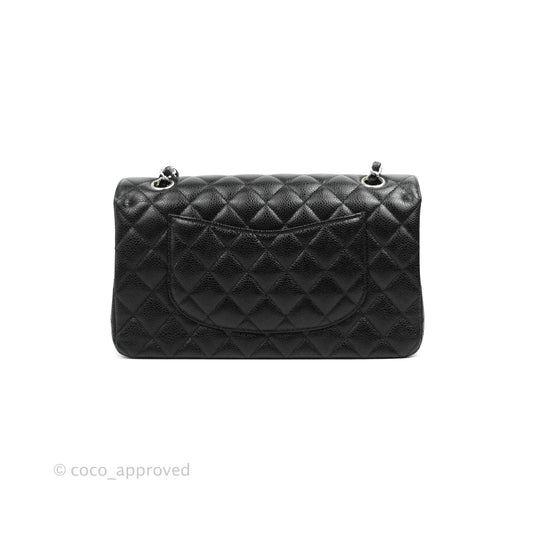 Chanel Classic Double Flap M/L Black Caviar Silver Hardware