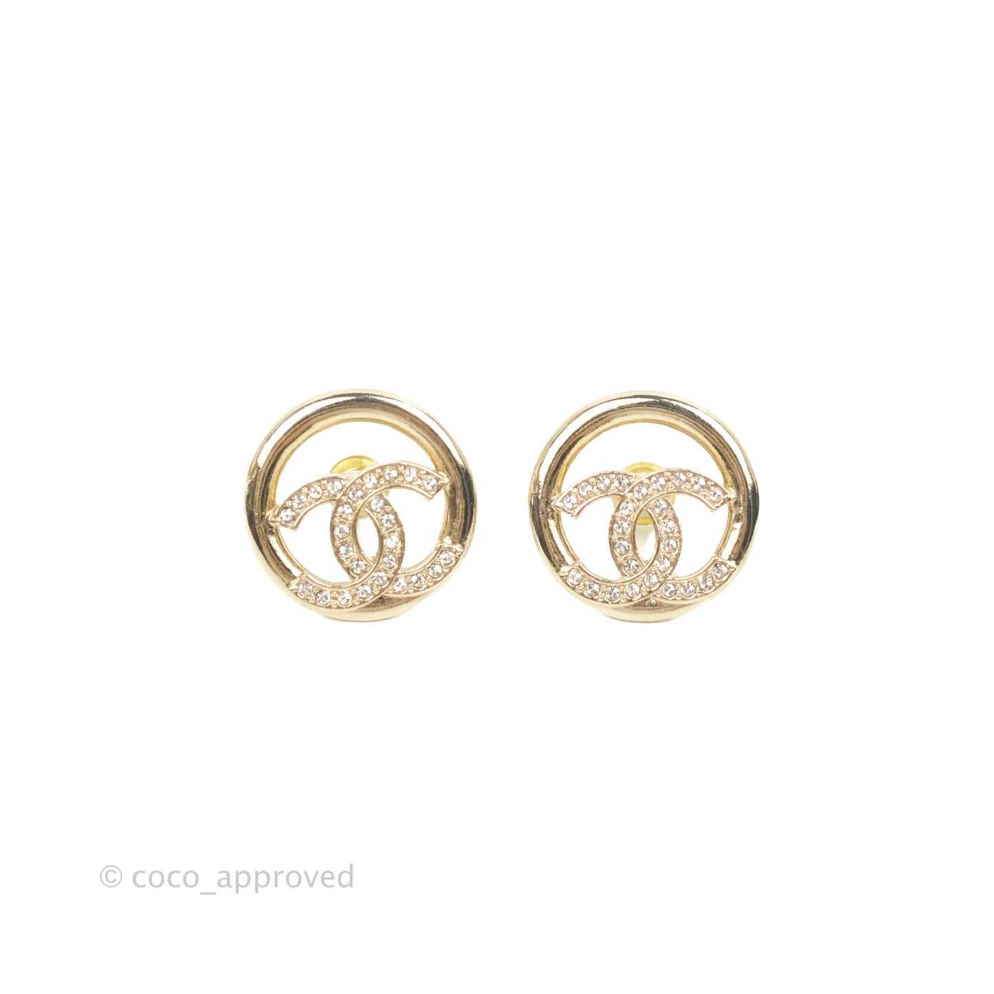 Chanel CC Crystal Pearl Earrings 22C