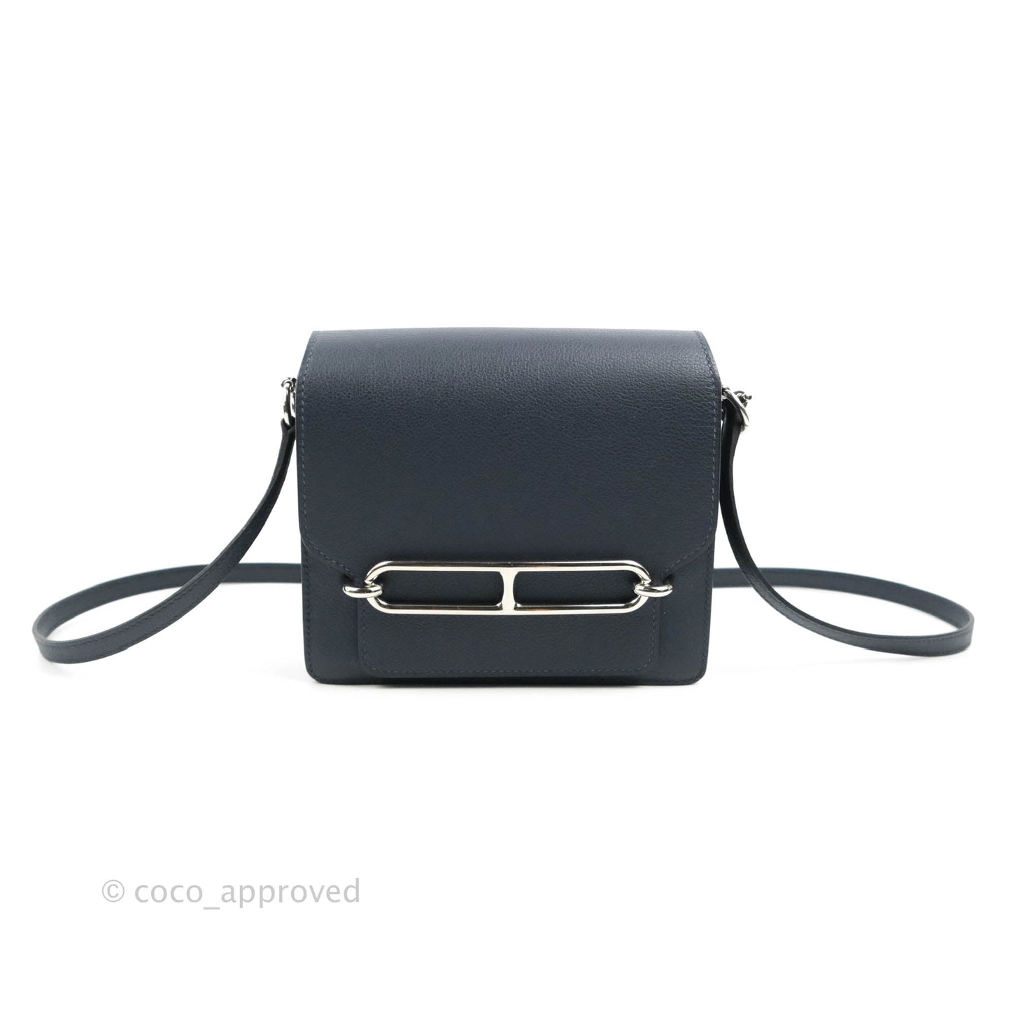 Hermès Roulis Mini 18 Bleu Nuit Evercolor Palladium Hardware