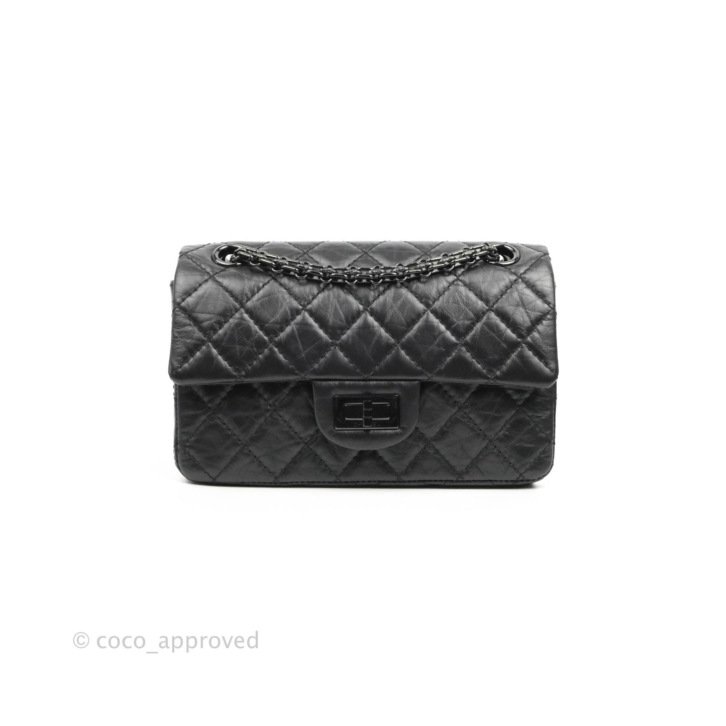 Chanel Mini Reissue 224 So Black Aged Calfskin Black Hardware