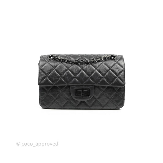Chanel Mini Reissue 224 So Black Aged Calfskin Black Hardware
