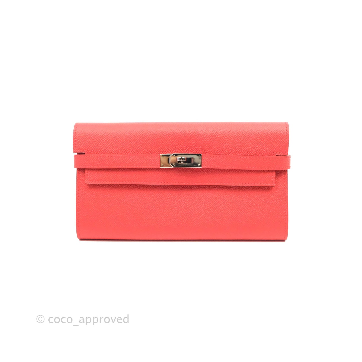 Hermès Kelly Wallet Red Epsom Palladium Hardware