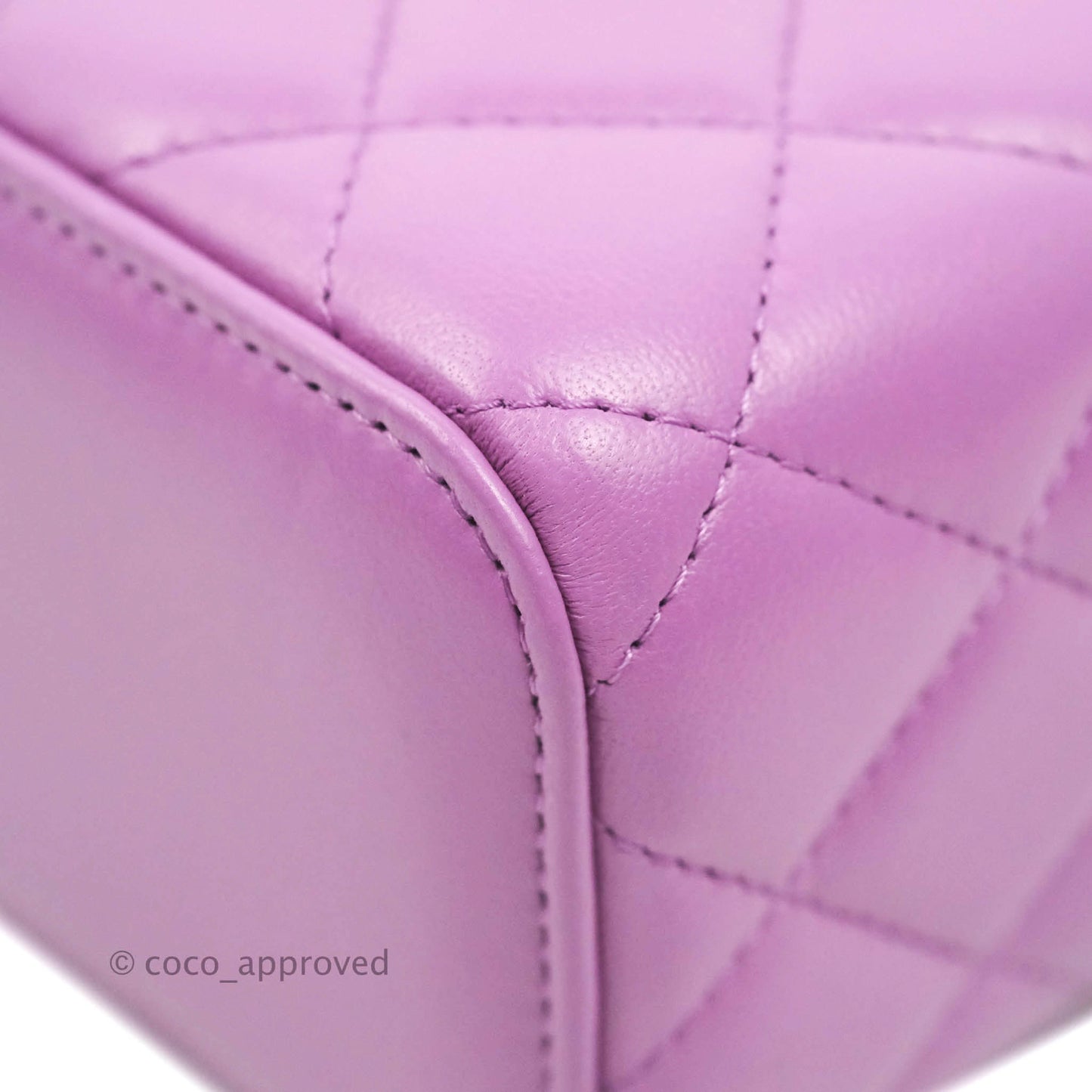 Chanel Classic Mini Pearl Crush Vanity With Chain Purple Lambskin Aged Gold Hardware
