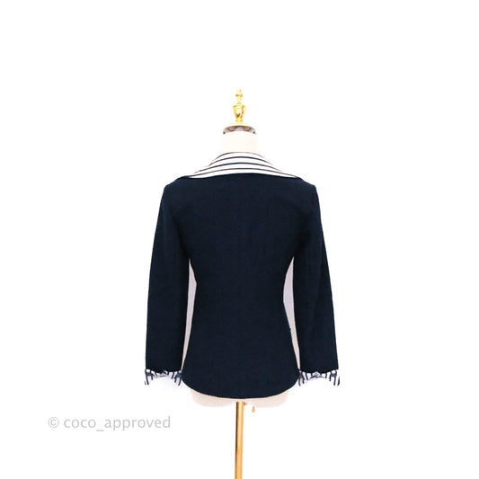Chanel Jacket Fan Tweed Navy