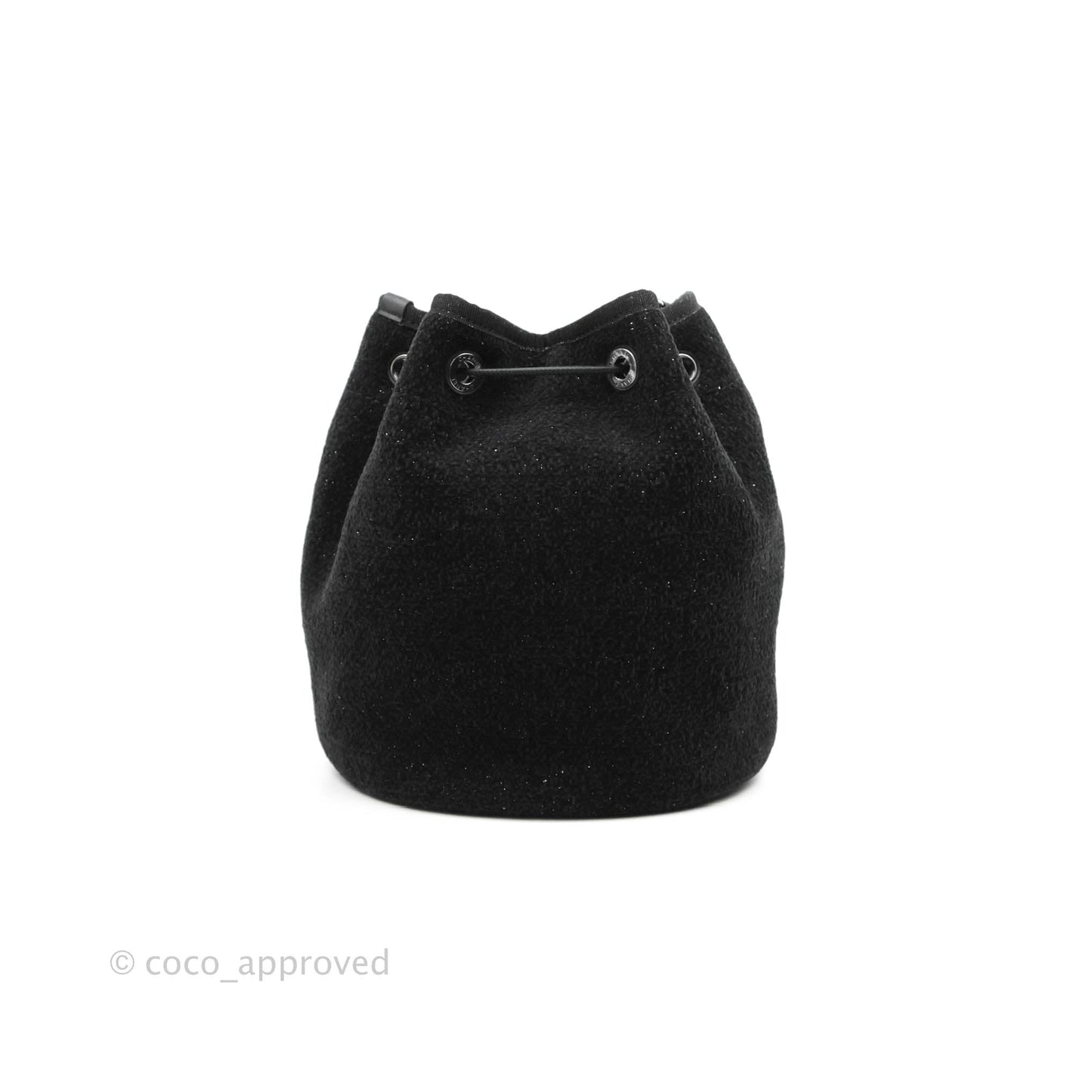 Chanel Deauville Drawstring Bag Black Glitter Lurex