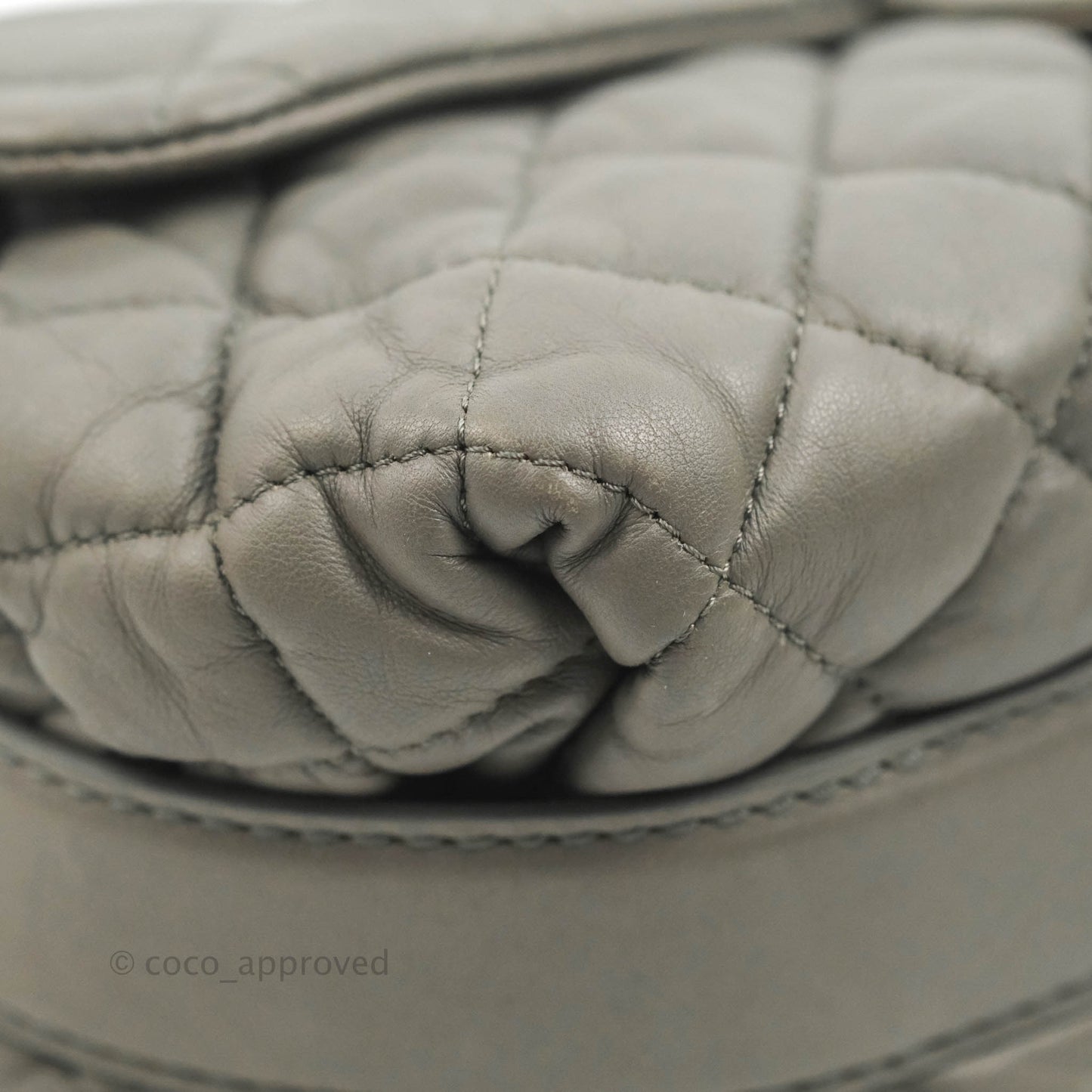 Chanel Medium Quilted Soft Accordion Flap Bag Grey Lambskin