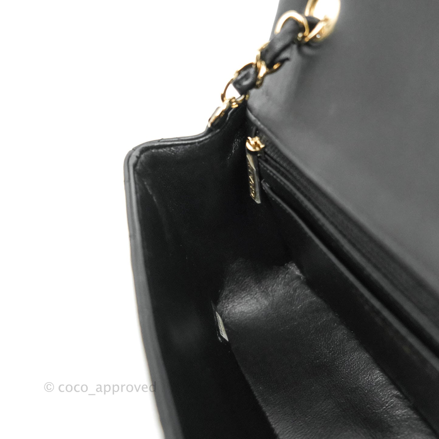 Chanel Quilted Mini Rectangular Flap Black Lambskin Gold Hardware