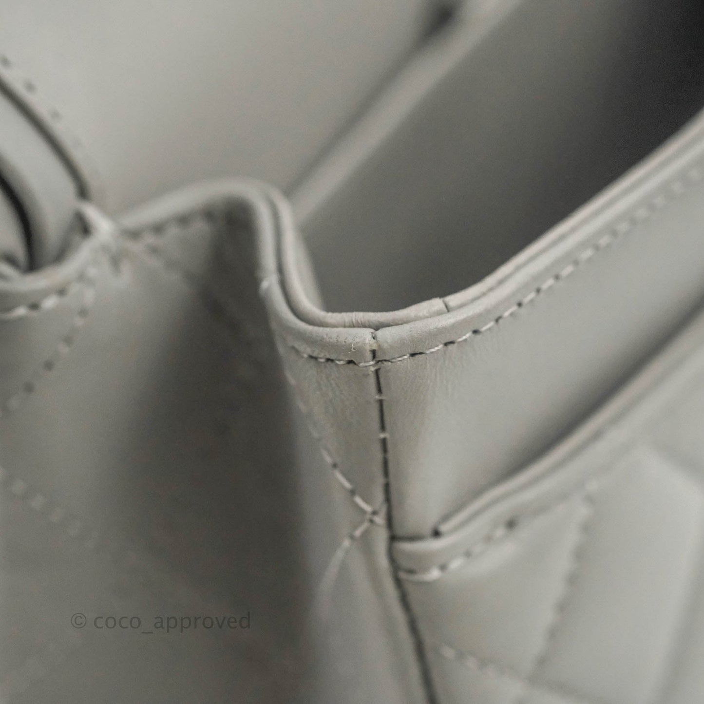 Chanel Small Classic Quilted Flap Grey Lambskin Silver Hardware