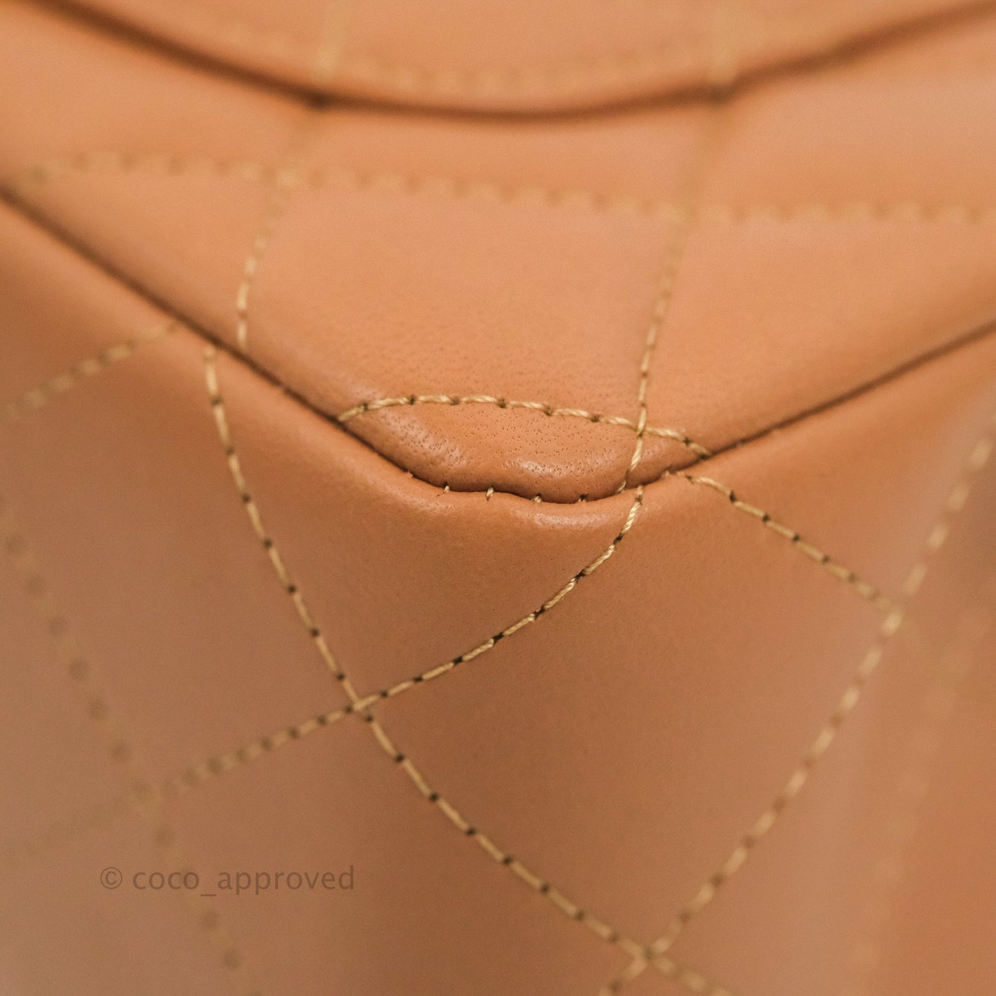 Chanel Quilted Mini Rectangular Flap Caramel Lambskin Gold Hardware 21P