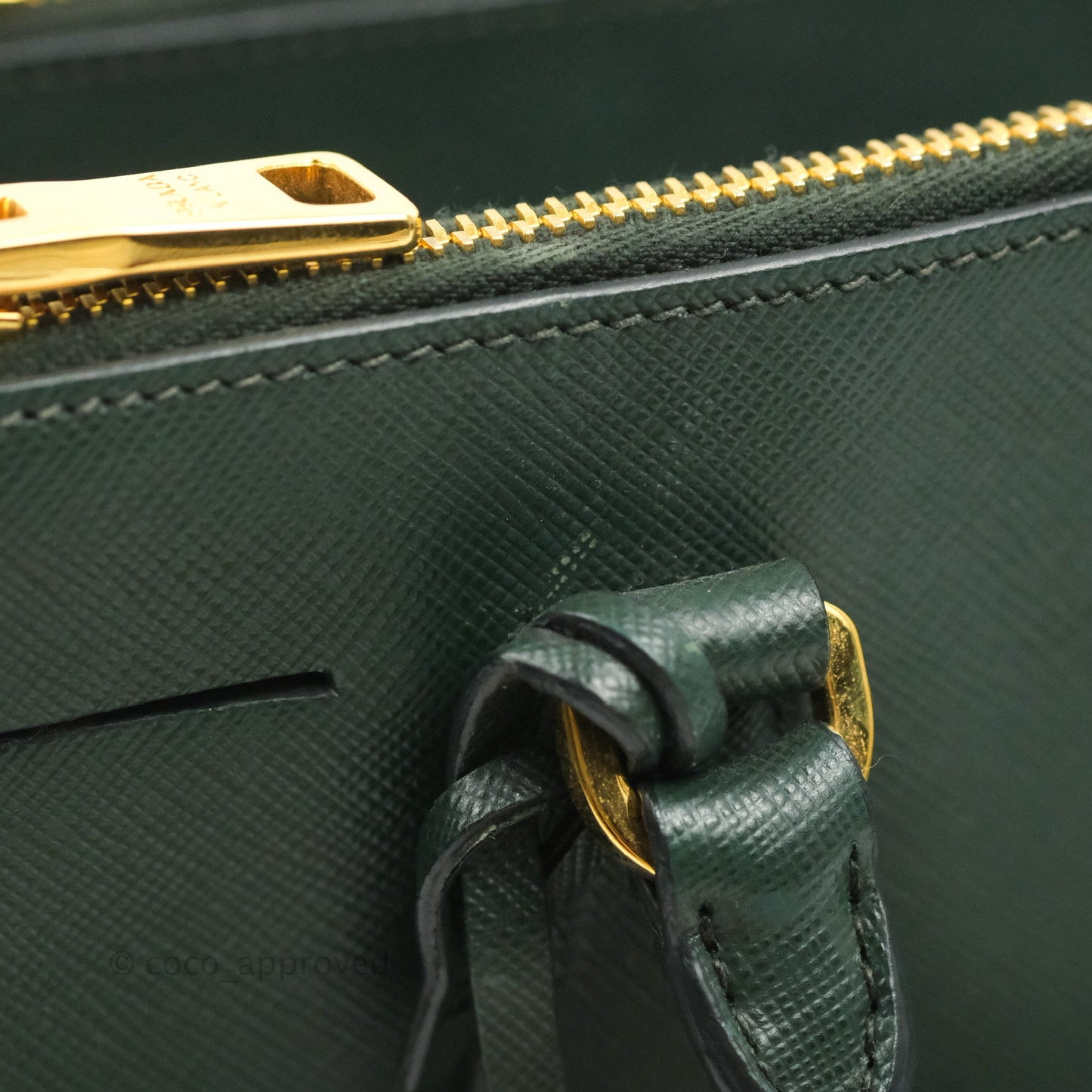 Prada Small Saffiano Lux Galleria Bag Emerald