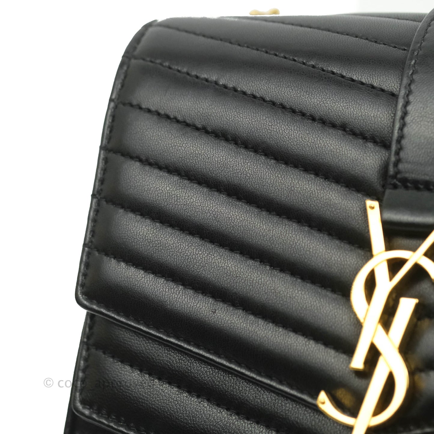 Saint Laurent Small Sulpice Triple V-Flap Black Lambskin Crossbody Bag
