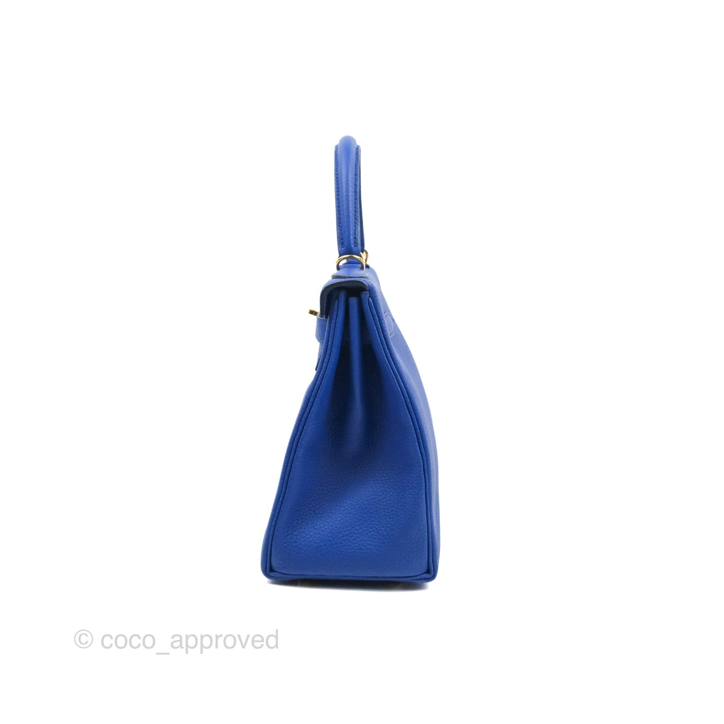 Hermès Kelly Retourne 28 Bleu Royal Togo Gold Hardware
