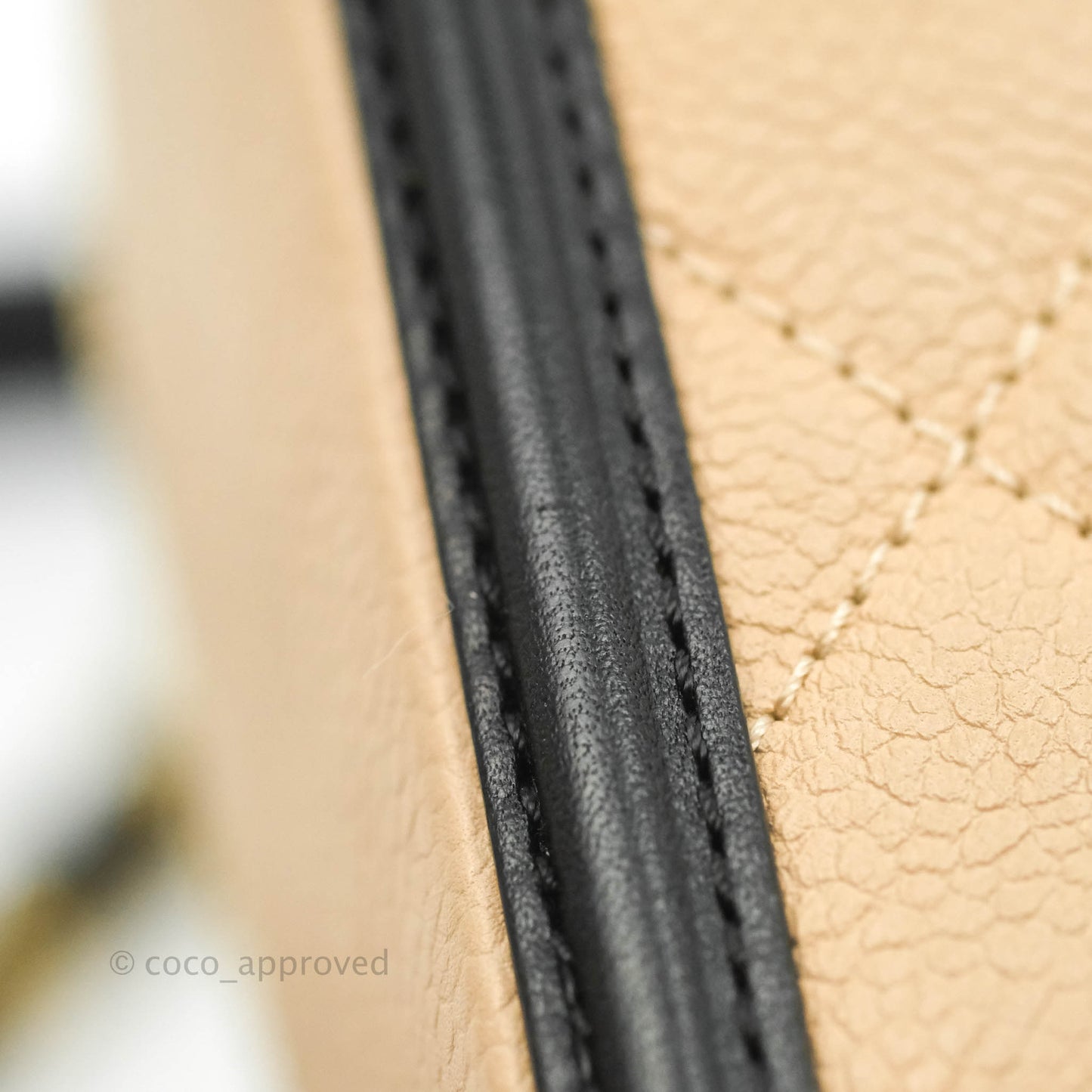 Chanel Quilted Medium CC Filigree Vanity Case Beige Caviar Gold Hardware