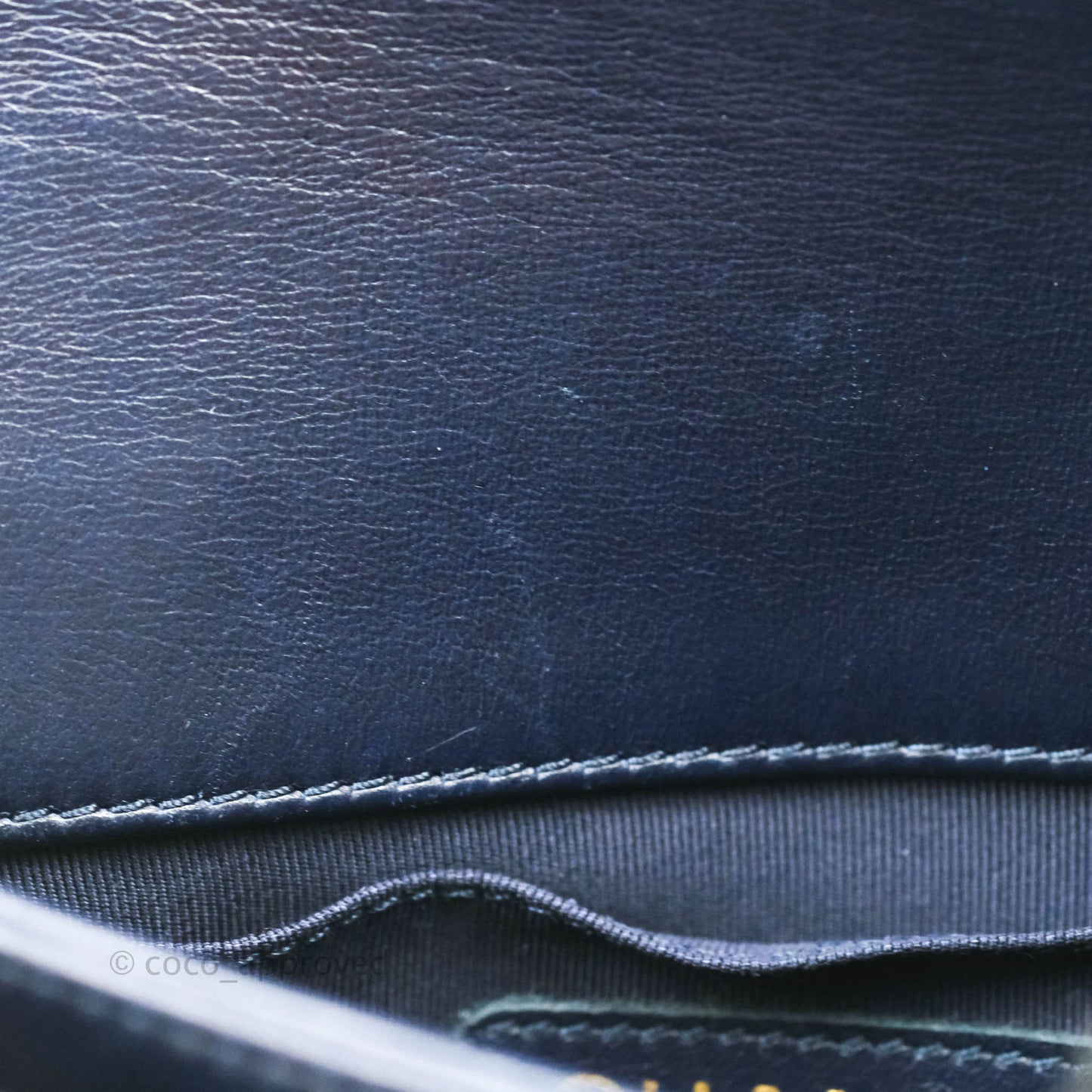 Chanel Flat Flap Bag With Chain Navy Calfskin Gold Hardware