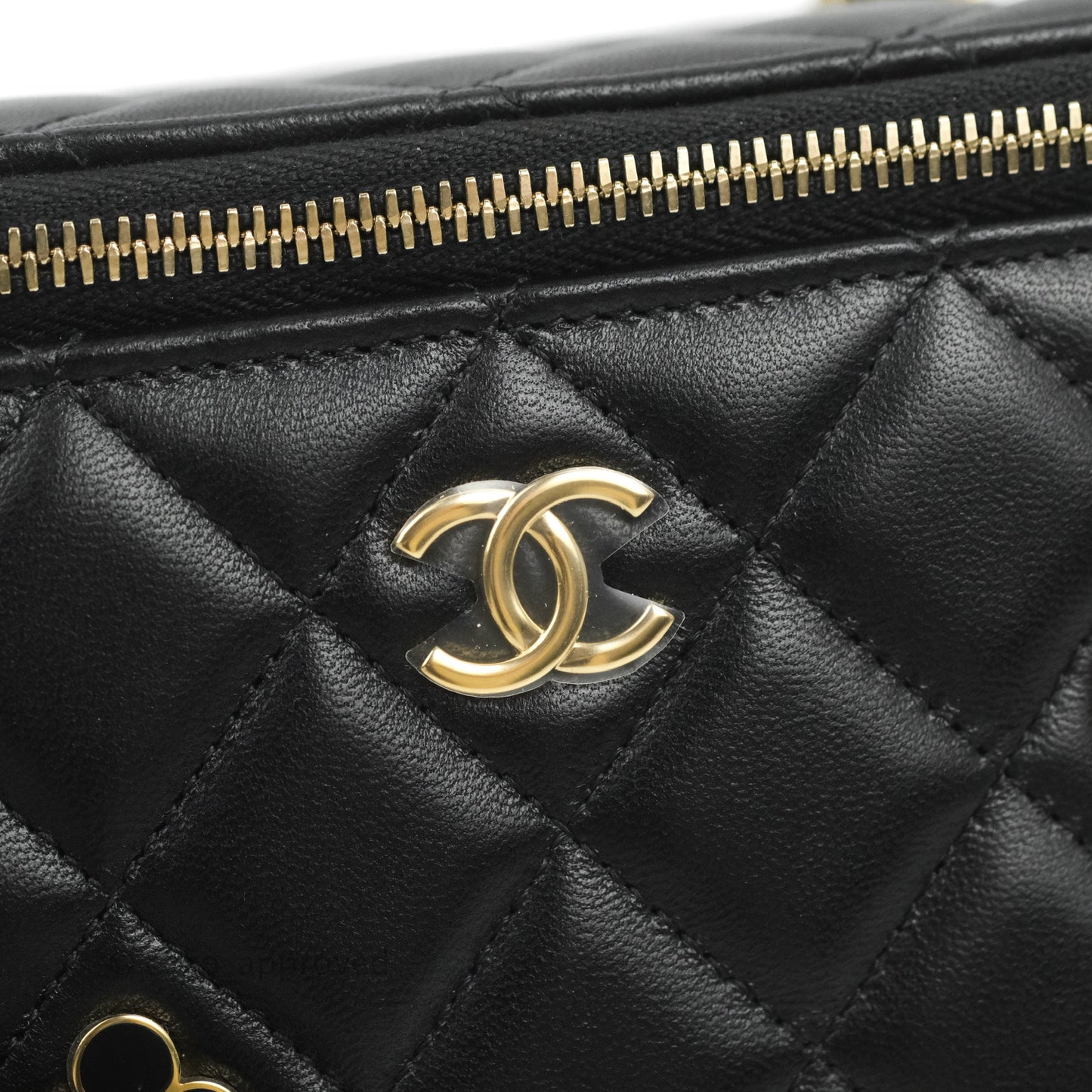 Chanel Vanity with Chain Black Lambskin Gold Hardware 23C
