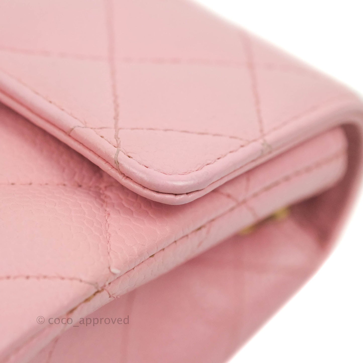 Chanel Quilted Vintage Mini Square Flap Pink Caviar Pink Hardware