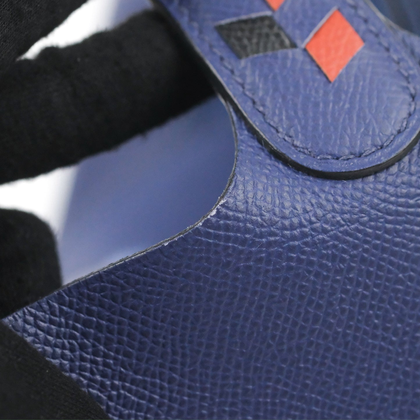 Hermès Tressage De Cuir Picotin Lock 22 Bleu Encre/Brique/Black Epsom Palladium Hardware