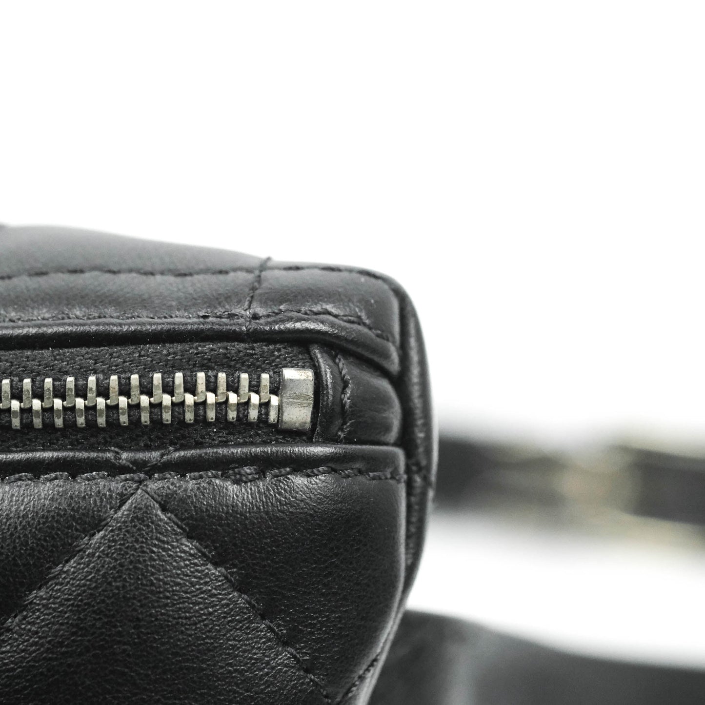 Chanel Quilted Belt Bum Bag Black Calfskin Silver Hardware (Uniform)