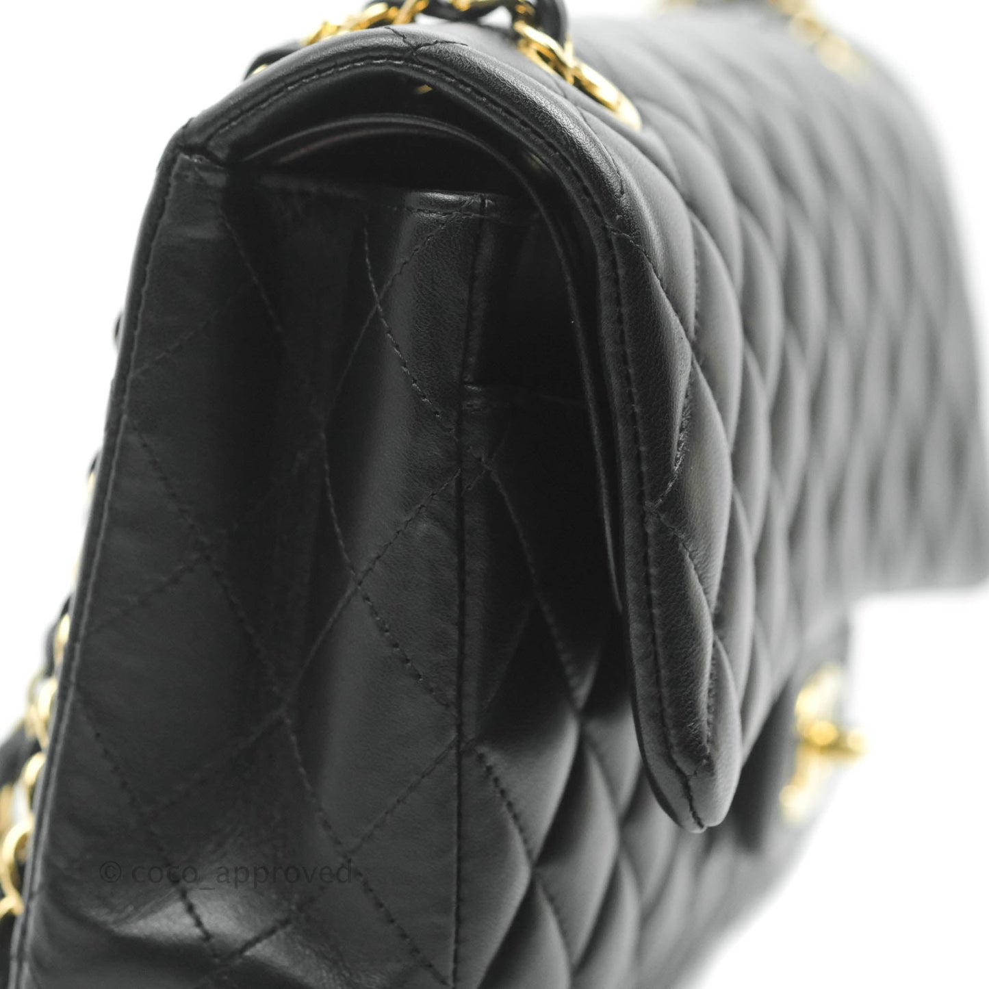 Chanel Classic M/L Flap Bag Black Lambskin Gold Hardware