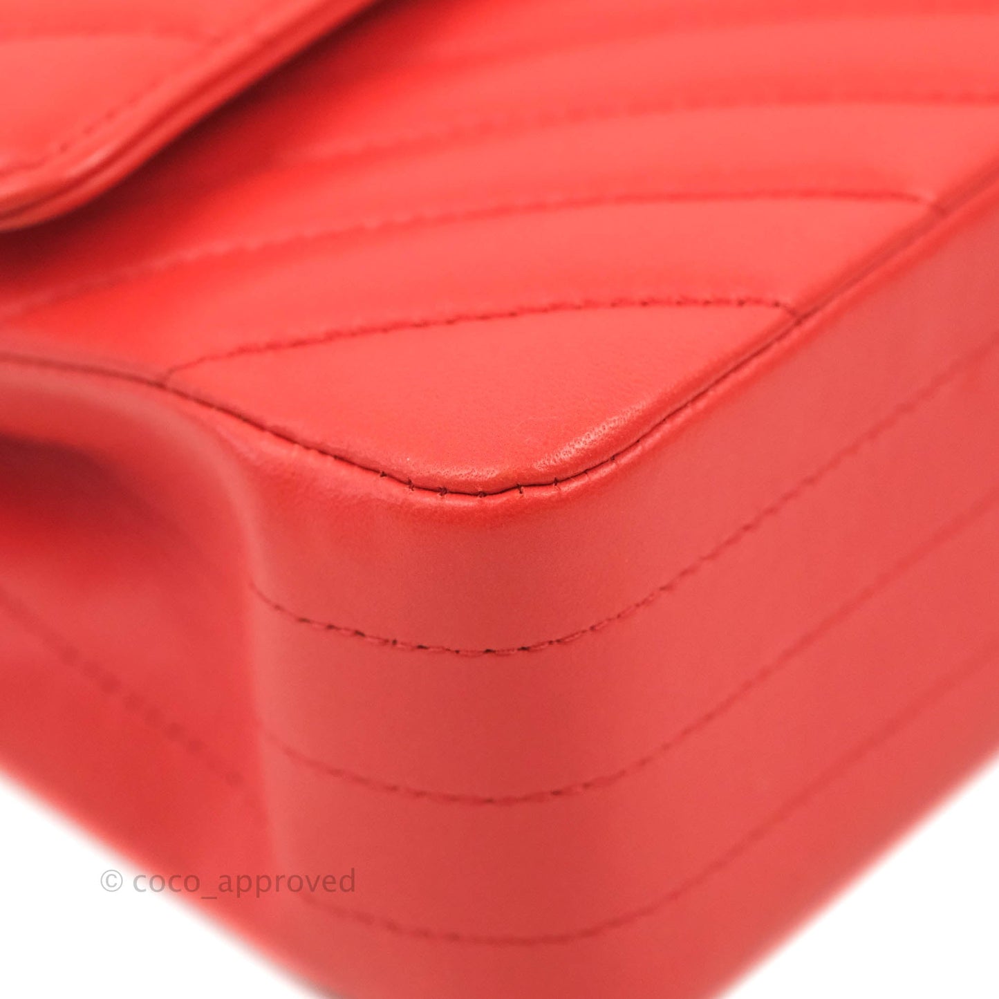 Chanel Classic M/L Medium Double Flap Brick Red Lambskin Gold Hardware
