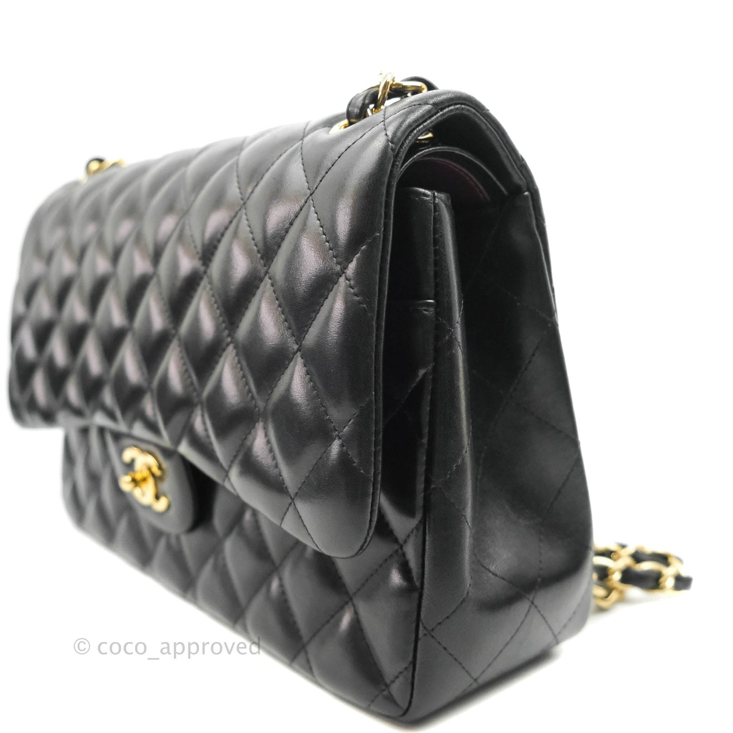 Chanel Jumbo Double Flap Black Lambskin Gold Hardware