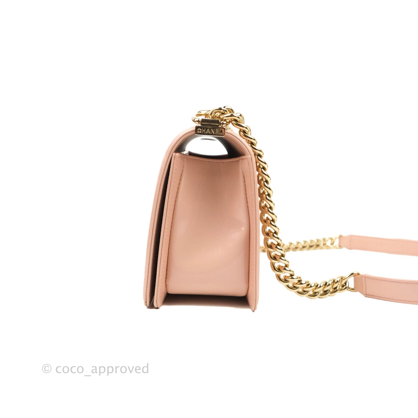 Chanel Quilted Medium Boy Iridescent Pink Shiny Calfskin Gold Hardware