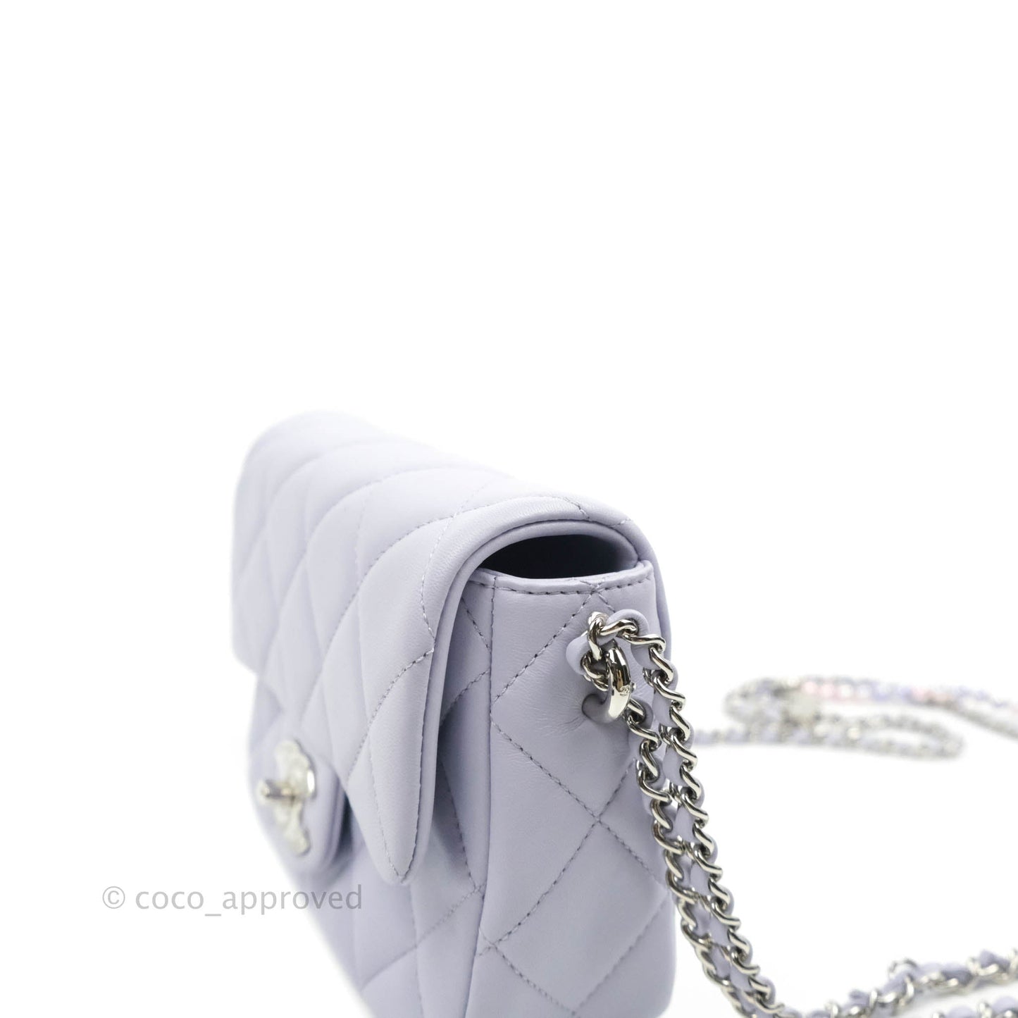 Chanel Quilted My Perfect Mini With Pearl Lilac Lambskin Silver Hardware