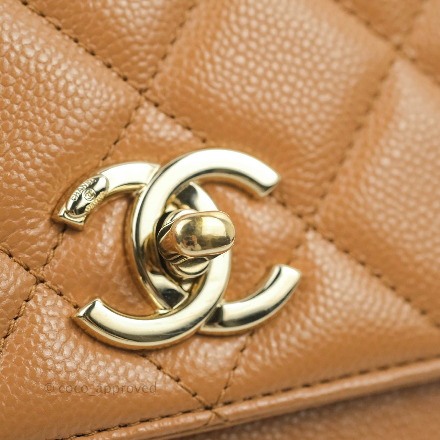 Chanel Quilted Medium Business Affinity Flap Caramel Caviar Gold Hardware 21P