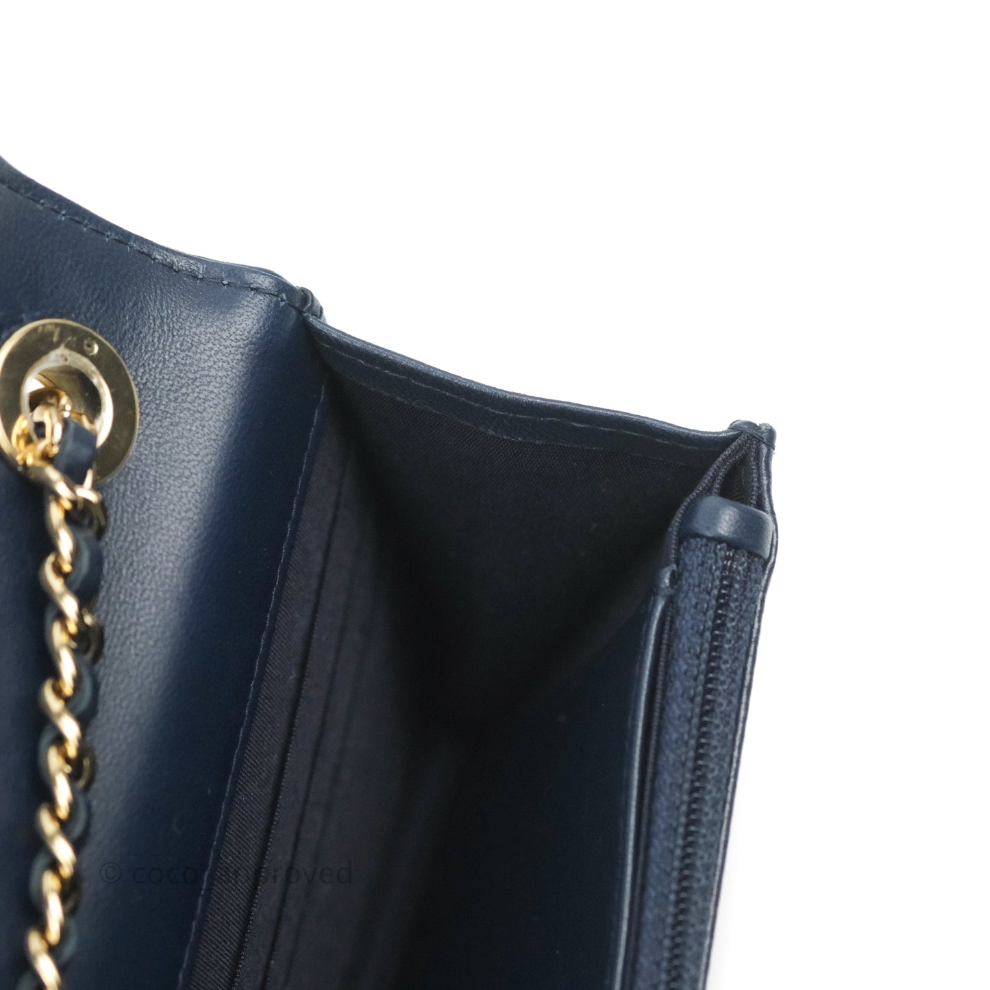 Chanel Trendy CC WOC Wallet On Chain Navy Lambskin Gold Hardware