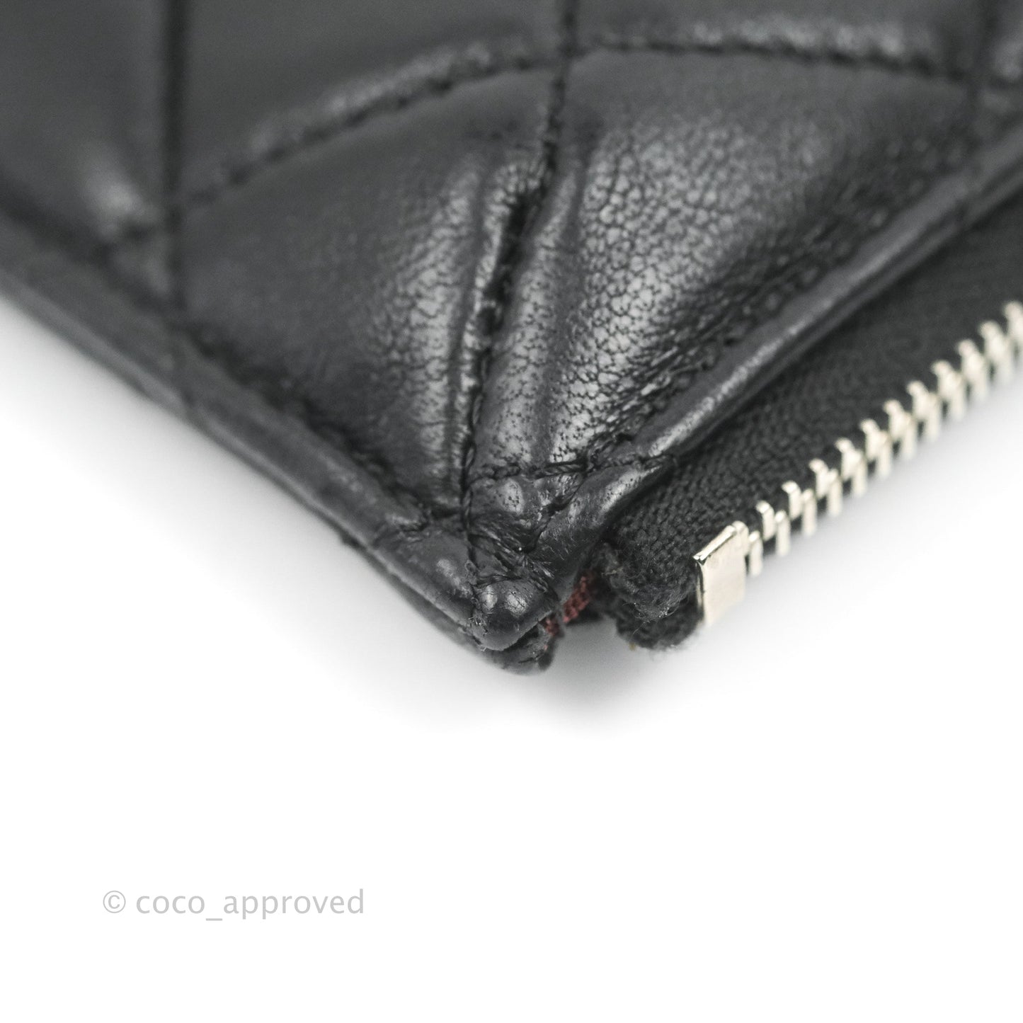 Chanel Black Lambskin Phone Holder Long Zip Wallet