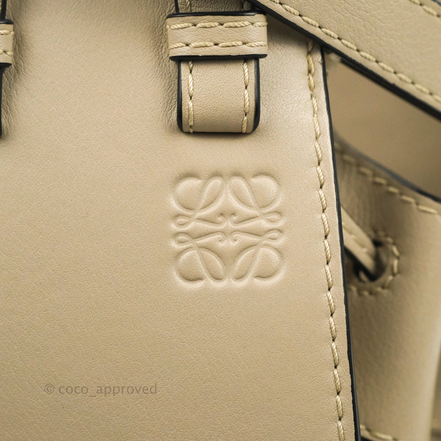 Loewe Mini Hammock Drawstring Taupe Calfskin