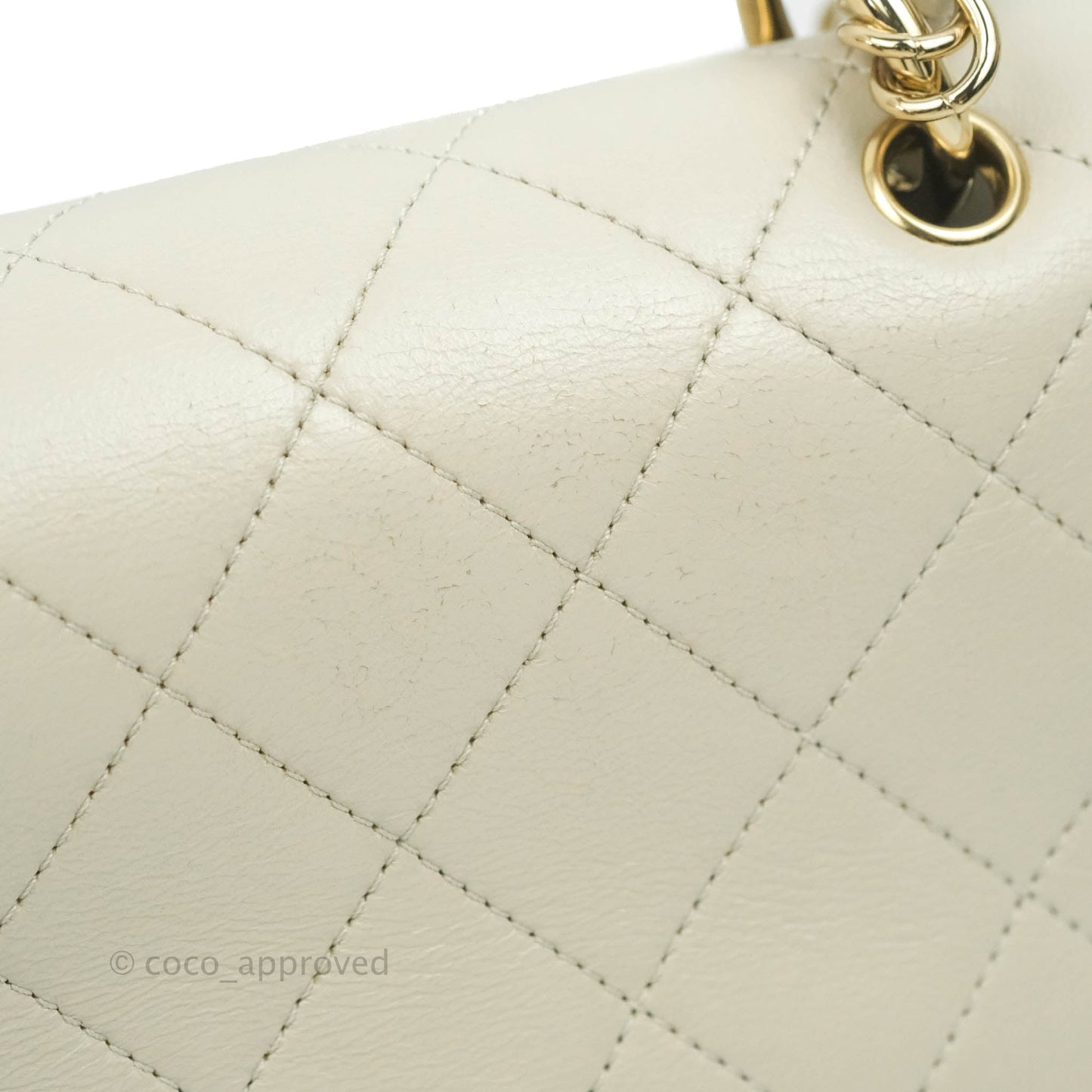 Chanel Flat Quilted Flap Bag Lambskin & Gold-Tone Ivory