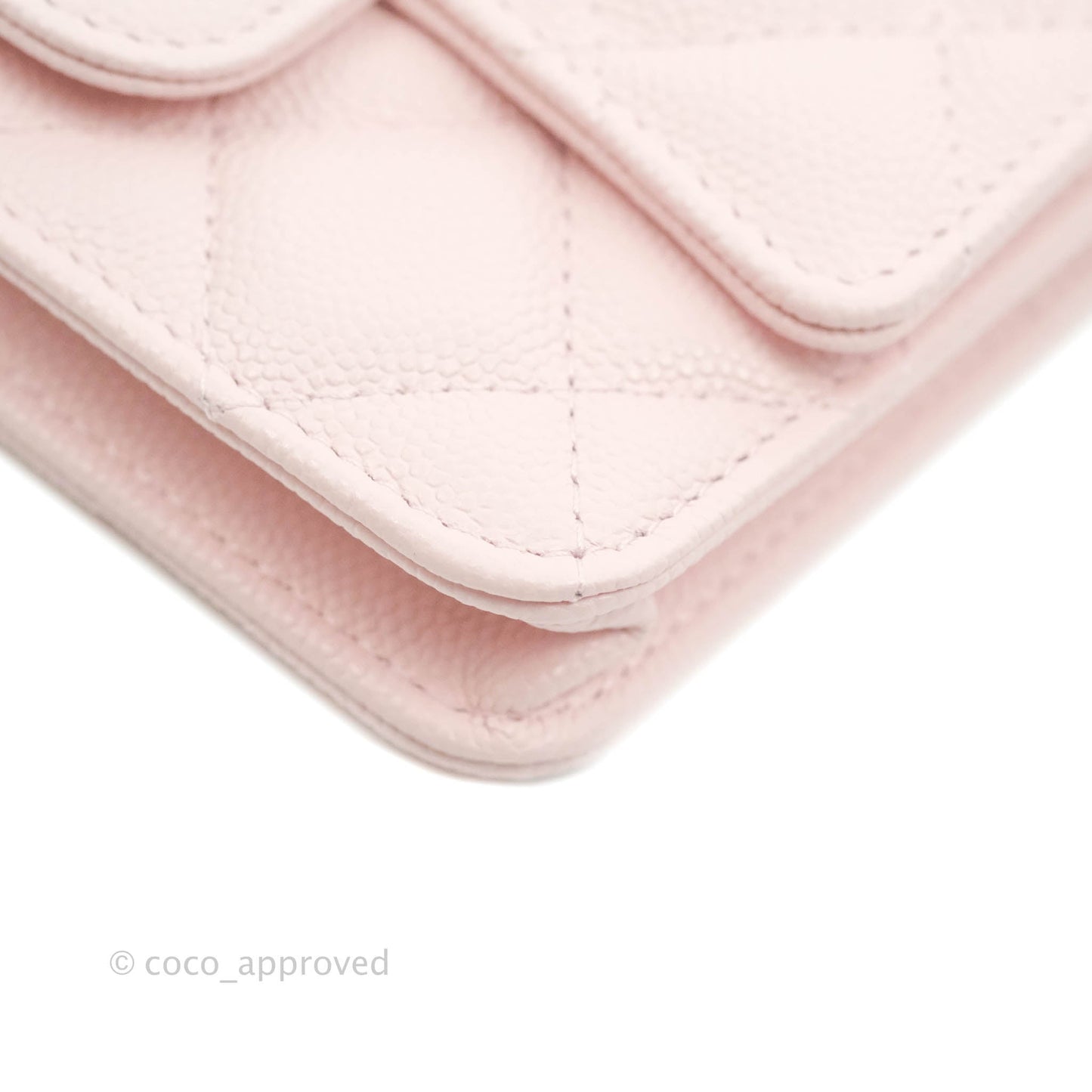 Chanel Mini Wallet With Chain Light Pink Caviar Gold Hardware