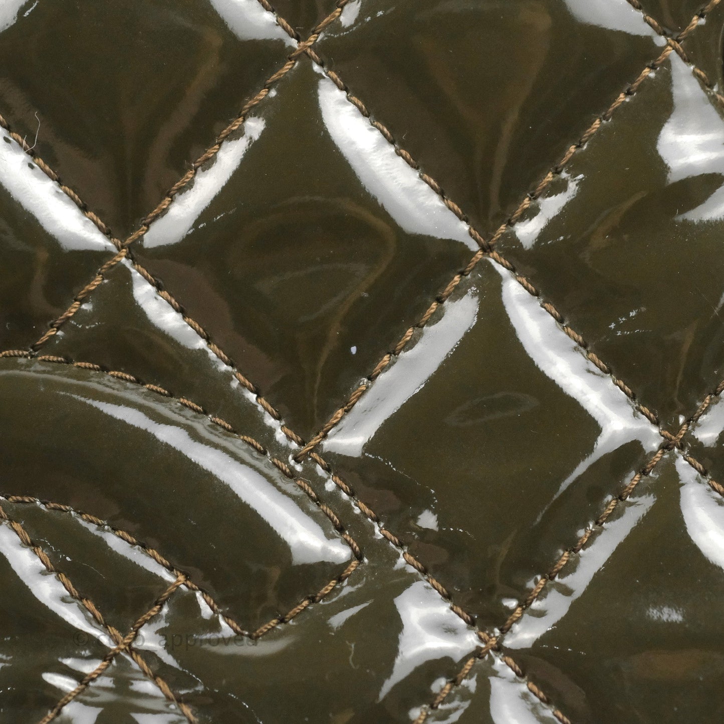 Chanel CC Tote Quilted Dark Green Patent Silver Hardware