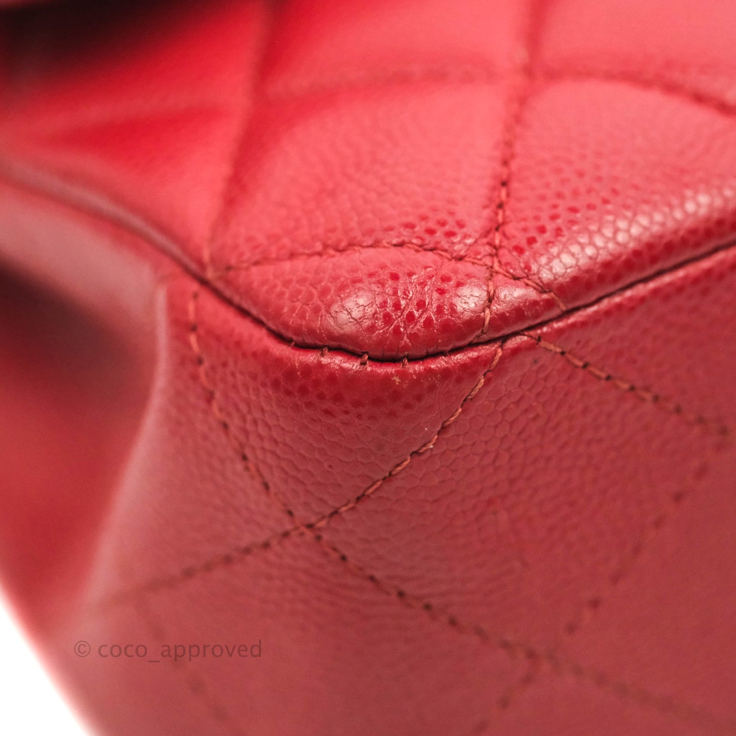 Chanel Classic M/L Medium Double Flap Red Caviar Gold Hardware
