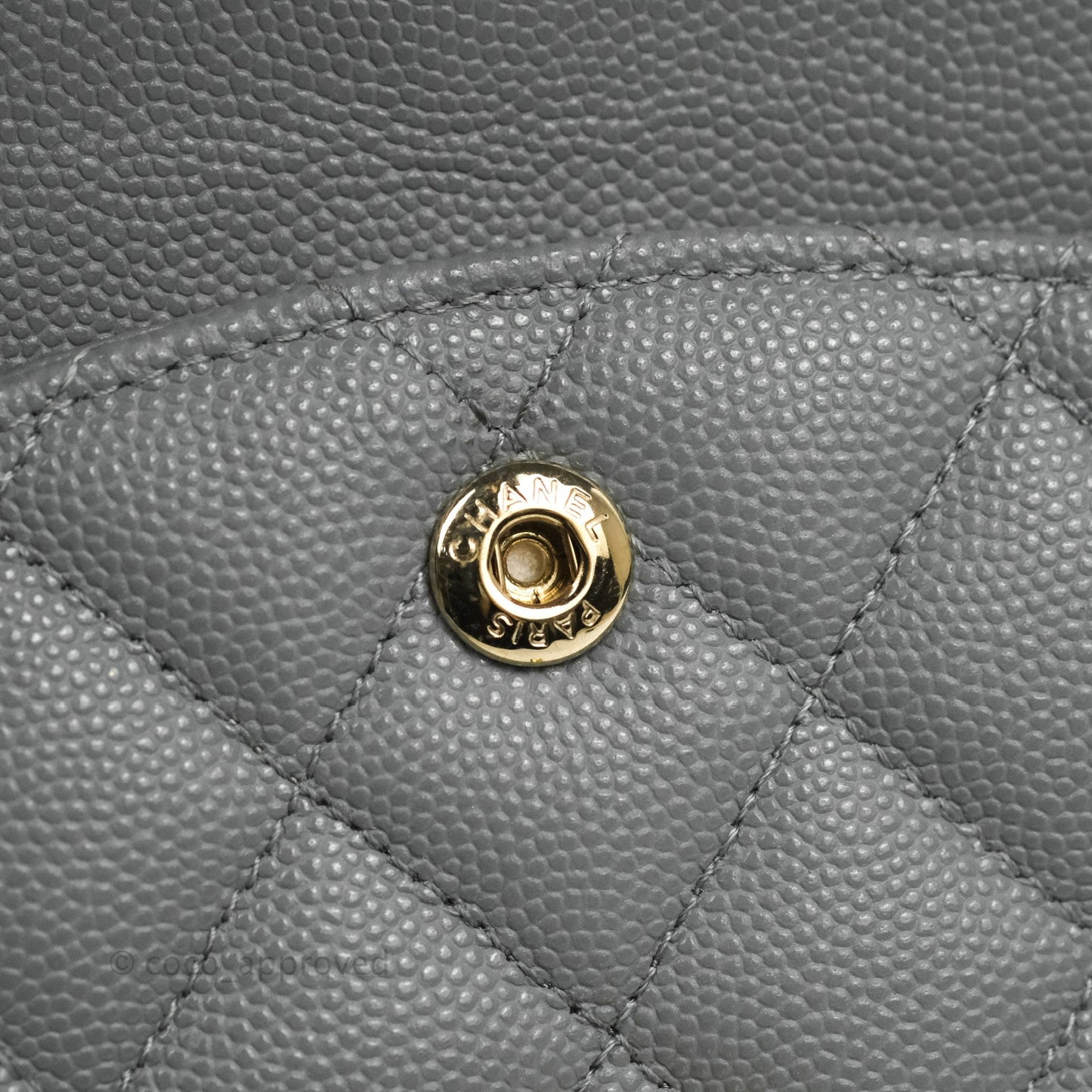 Chanel Classic Medium M/L Flap Dark Grey Caviar Gold Hardware 20C