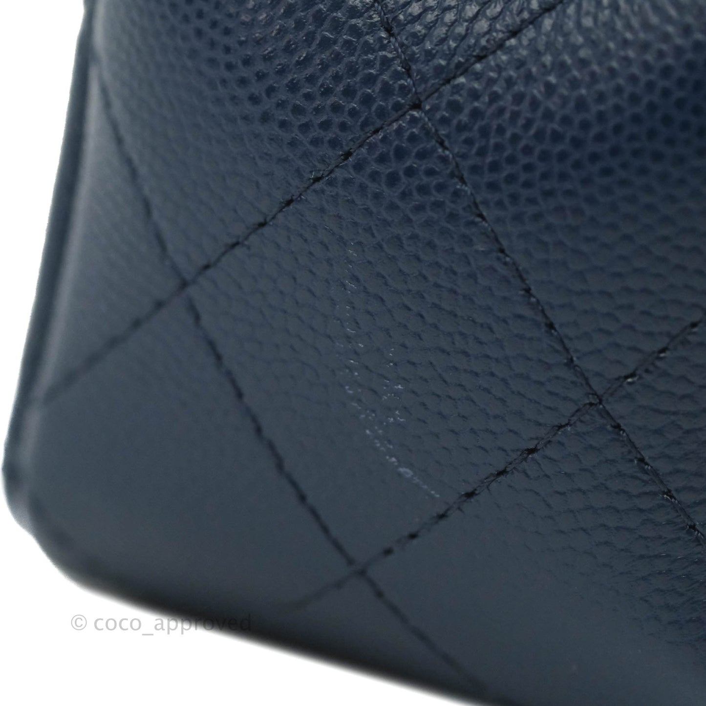 Chanel Quilted Mini Rectangular Flap Blue Caviar Silver Hardware 17B