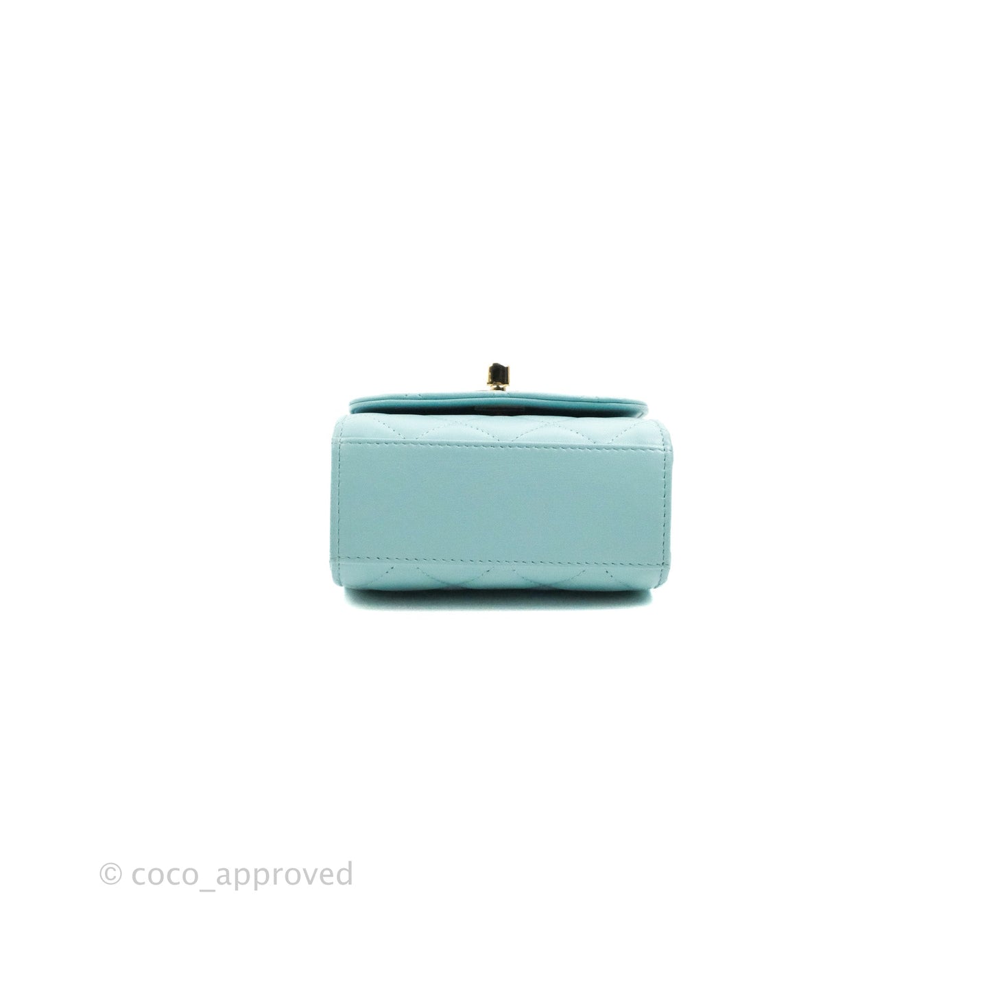 Chanel Mini Quilted Trendy CC Clutch With Chain Tiffany Blue Lambskin Gold Hardware
