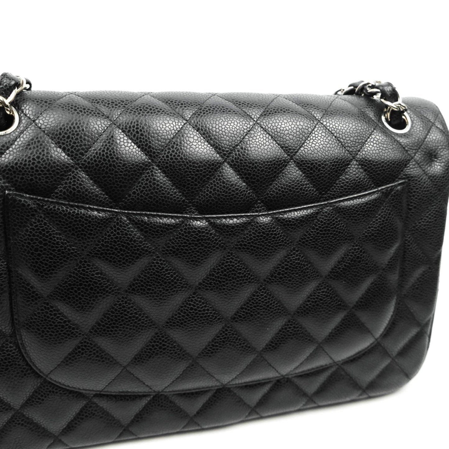 Chanel Jumbo Double Flap Black Caviar Silver Hardware⁣⁣