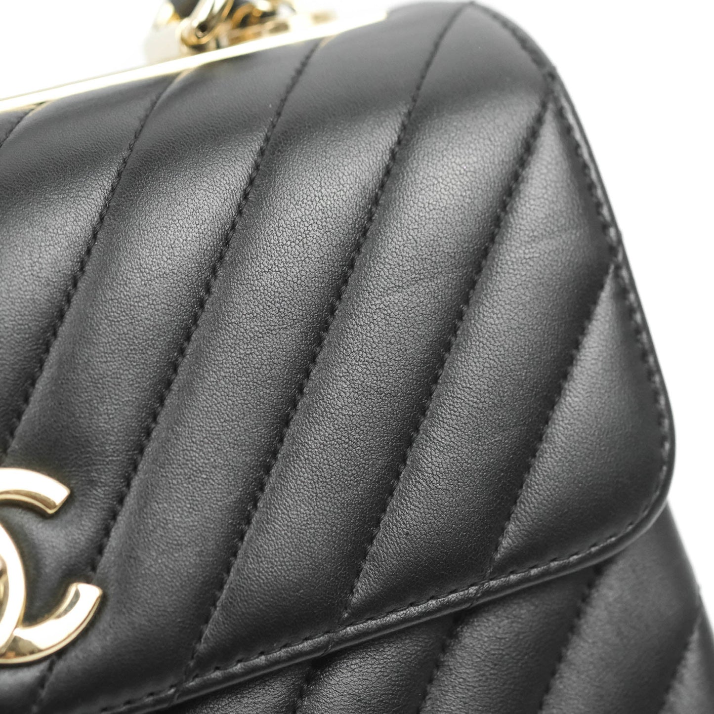 Chanel Trendy CC Chevron Small Black Lambskin Gold Hardware