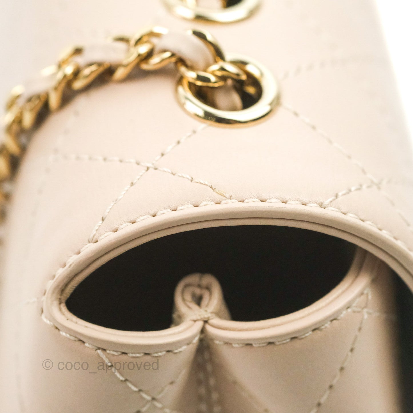 Chanel Flat Quilted Flap Bag Light Beige Calfskin Gold Hardware