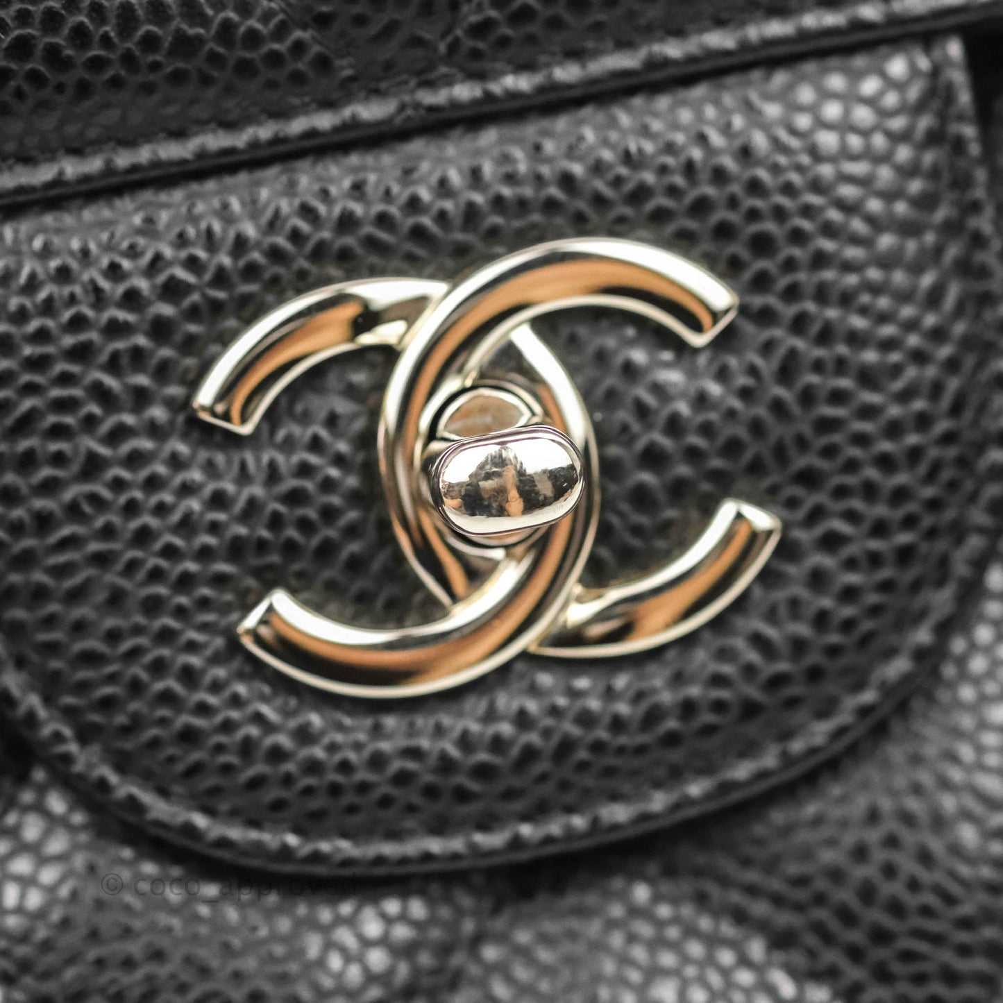 Chanel Jumbo Single Flap Black Caviar Silver Hardware
