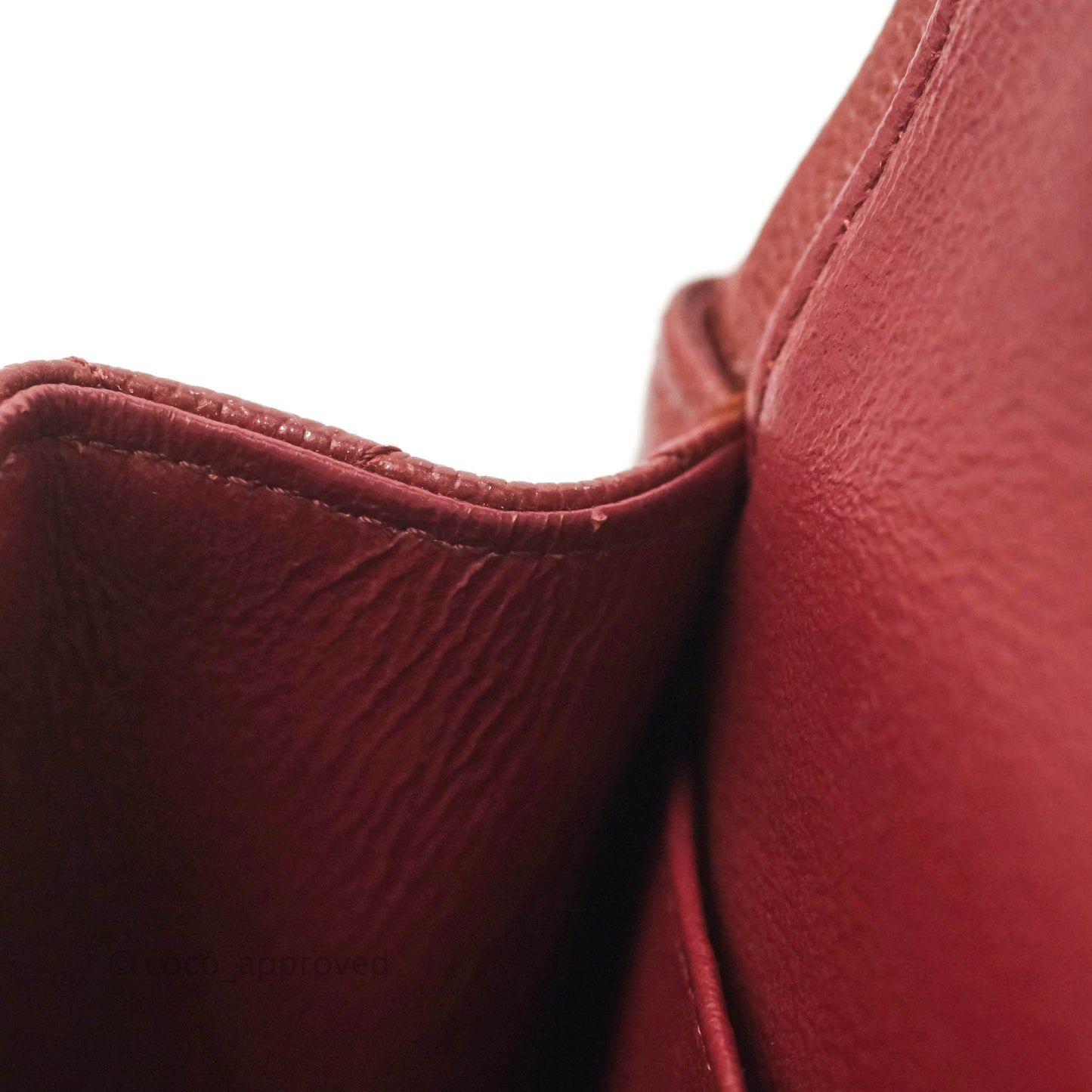 Chanel Small Classic Quilted Flap Iridescent Burgundy Caviar Aged Gold Hardware 18C