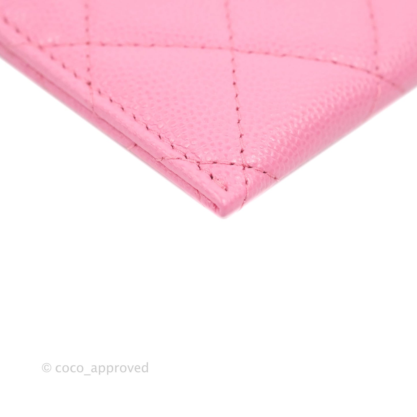 Chanel Classic Flat Card Holder Pink Caviar Gold Hardware
